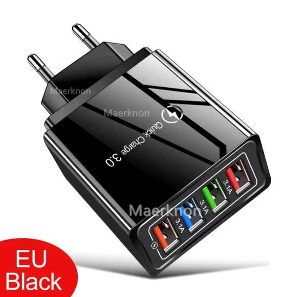 USB Charger Quick Charge 3.0 4 ports Phone Adapter For Huawei iPhone 12 xiaomi Tablet Portable Wall Mobile Charger Fast Charger - Image 12