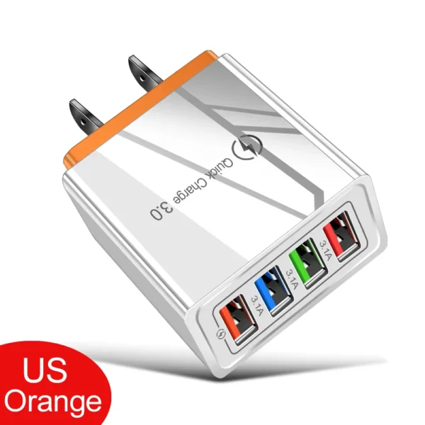 USB Charger Quick Charge 3.0 4 ports Phone Adapter For Huawei iPhone 12 xiaomi Tablet Portable Wall Mobile Charger Fast Charger - Image 14