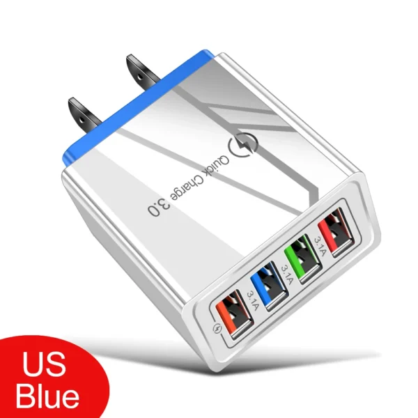 USB Charger Quick Charge 3.0 4 ports Phone Adapter For Huawei iPhone 12 xiaomi Tablet Portable Wall Mobile Charger Fast Charger - Image 18