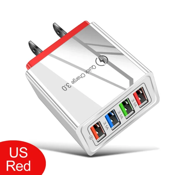 USB Charger Quick Charge 3.0 4 ports Phone Adapter For Huawei iPhone 12 xiaomi Tablet Portable Wall Mobile Charger Fast Charger - Image 15