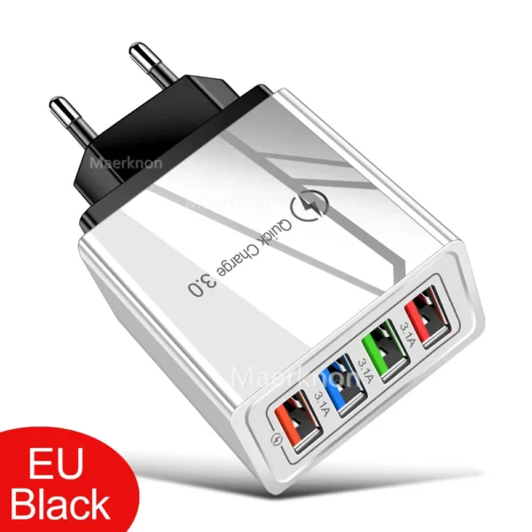 USB Charger Quick Charge 3.0 4 ports Phone Adapter For Huawei iPhone 12 xiaomi Tablet Portable Wall Mobile Charger Fast Charger - Image 10