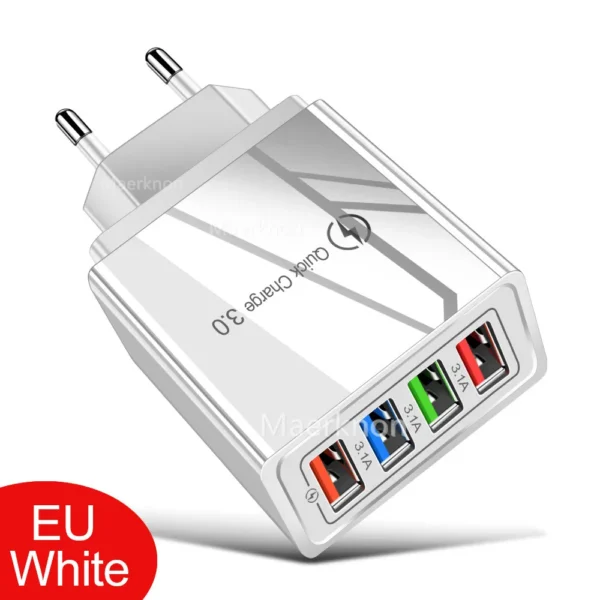 USB Charger Quick Charge 3.0 4 ports Phone Adapter For Huawei iPhone 12 xiaomi Tablet Portable Wall Mobile Charger Fast Charger - Image 9