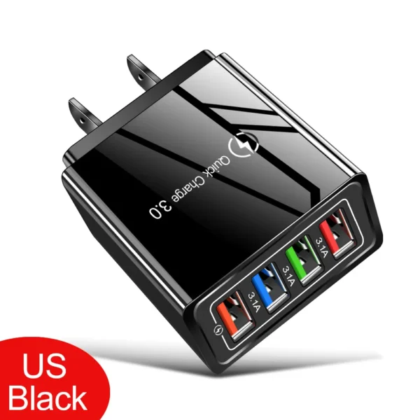 USB Charger Quick Charge 3.0 4 ports Phone Adapter For Huawei iPhone 12 xiaomi Tablet Portable Wall Mobile Charger Fast Charger - Image 17