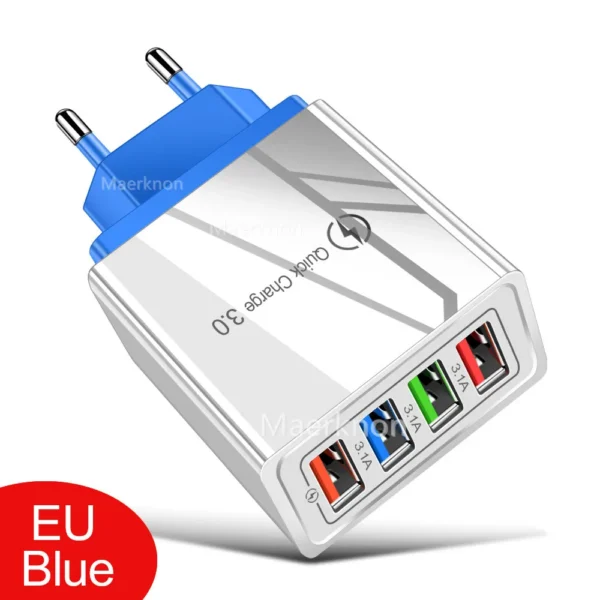 USB Charger Quick Charge 3.0 4 ports Phone Adapter For Huawei iPhone 12 xiaomi Tablet Portable Wall Mobile Charger Fast Charger - Image 11