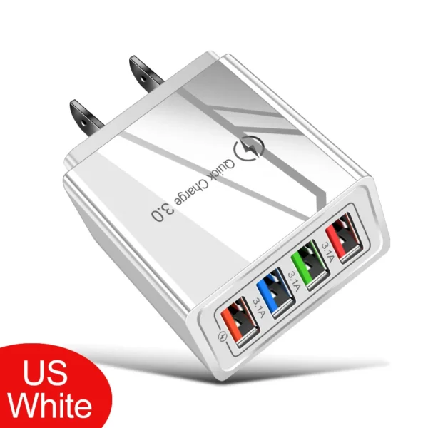 USB Charger Quick Charge 3.0 4 ports Phone Adapter For Huawei iPhone 12 xiaomi Tablet Portable Wall Mobile Charger Fast Charger - Image 13
