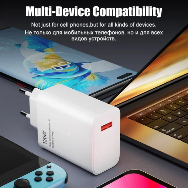 2023 NEW 120W USB Charger For Xiaomi 14 13 12T Pro Redmi Note12 Turbo Samsung Mobile Phone Fast Charging Cable Chargers Adapter - Image 5
