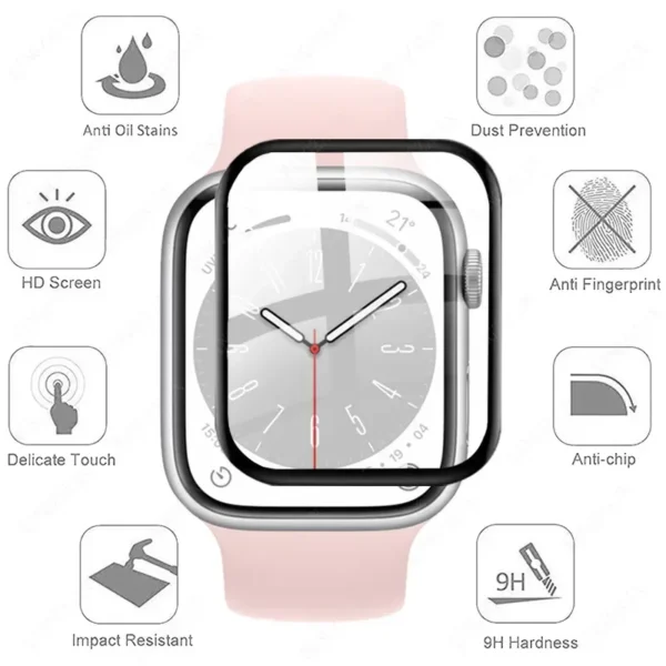 Soft Protector Film For Apple Watch 9 8 7 45mm 41mm Ultra 2 49mm HD Screen Glass Shell Protector iWatch 6 5 4 SE2 44mm 42mm 40mm - Image 5