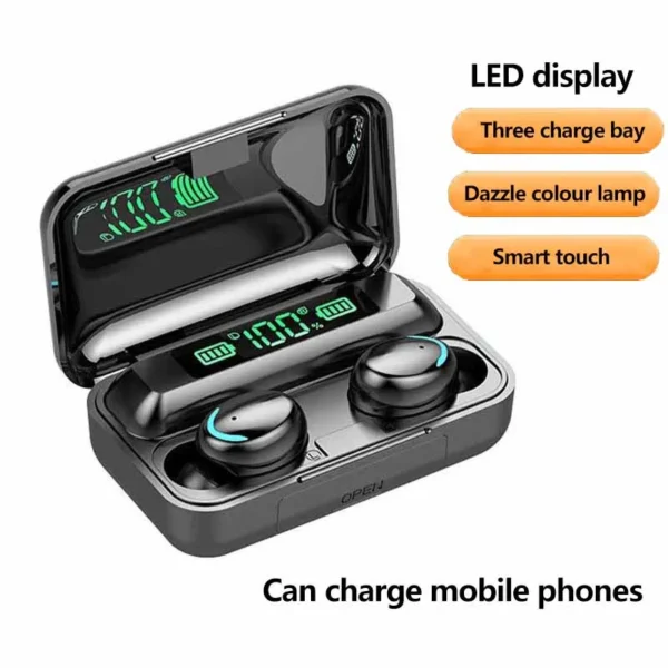 F9 upgrade TWS Bluetooth Earphones Wireless Headphone 9D Stereo Sports Waterproof Earbuds Headsets With Microphone