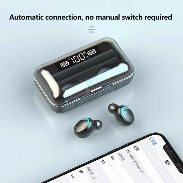 F9 upgrade TWS Bluetooth Earphones Wireless Headphone 9D Stereo Sports Waterproof Earbuds Headsets With Microphone - Image 4