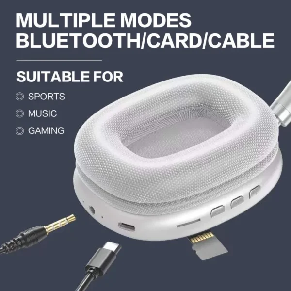 Original P9 Pro Wireless Bluetooth Headphones Noise Cancelling Mic Over Ear Sports Gaming With TF Card Slot Headset For Apple - Image 4