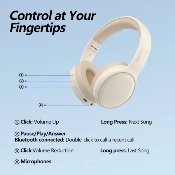 Lenovo TH30 Wireless Headphones Bluetooth 5.3 Earphones Foldable Gaming Headset Sport Headphone with Mic Music Earbuds 250mAh - Image 6