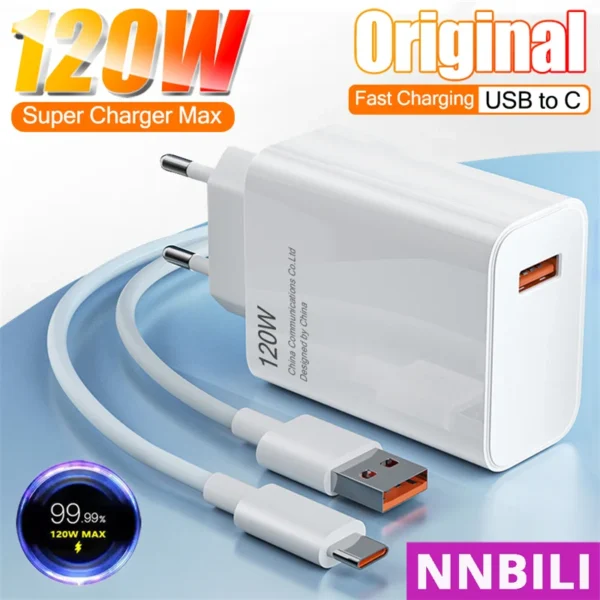 2023 NEW 120W USB Charger For Xiaomi 14 13 12T Pro Redmi Note12 Turbo Samsung Mobile Phone Fast Charging Cable Chargers Adapter