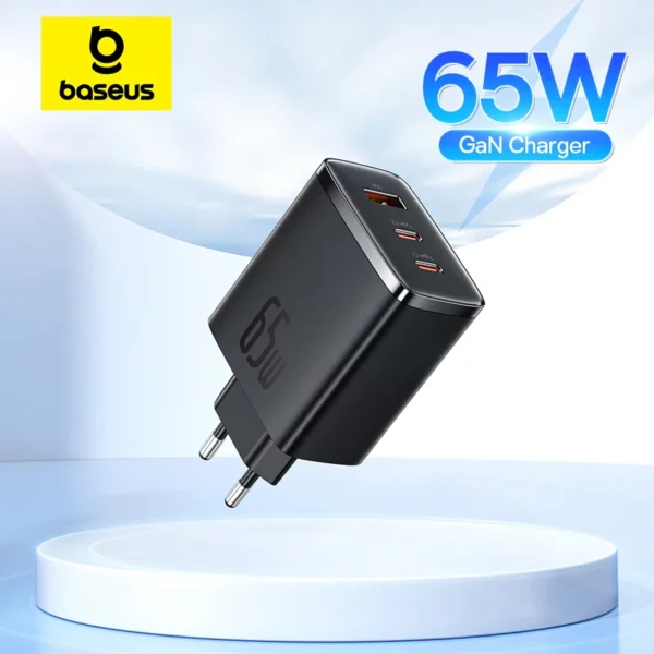 Baseus 65W GaN Charger PD Charge Type C PD USB Charger Support  PD 3.1 QC PPS Portable Fast Charger For Laptop iPhone 15 14 13