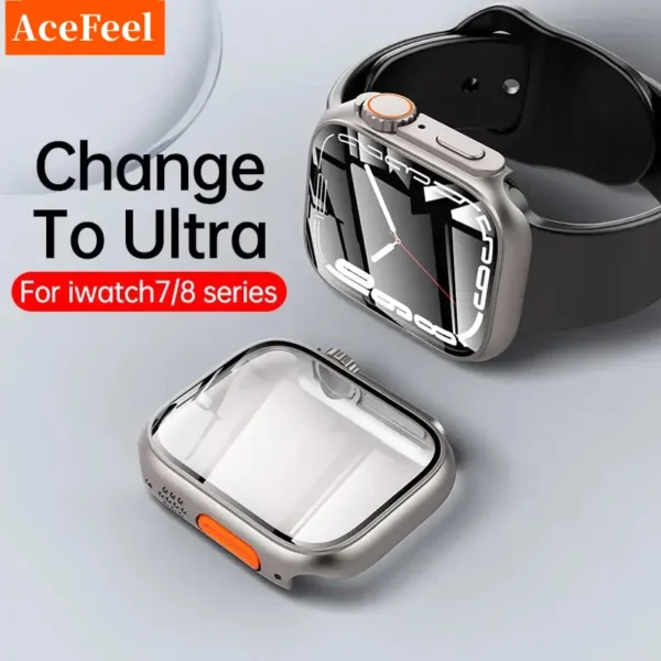 Glass+Case for Apple Watch 44mm 45mm 41mm 40mm 42mm 38mm Screen Protector Cover Change Ultra Bumper iWatch Series 9 8 7  SE 6 5 - Image 2