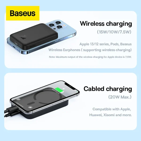 Baseus 6000mAh Power Bank Magnetic Wireless Charger 10000mAh Powerbank For iPhone 12 13 14 Pro Mini Portable External Battery - Image 2