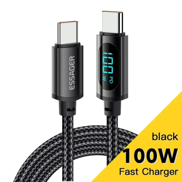 Essager Type C to Type C Cable 100W PD Fast Charging Charger USB C to USB C Display Cable For Xiaomi POCO F3 Realme Macbook iPad - Image 6